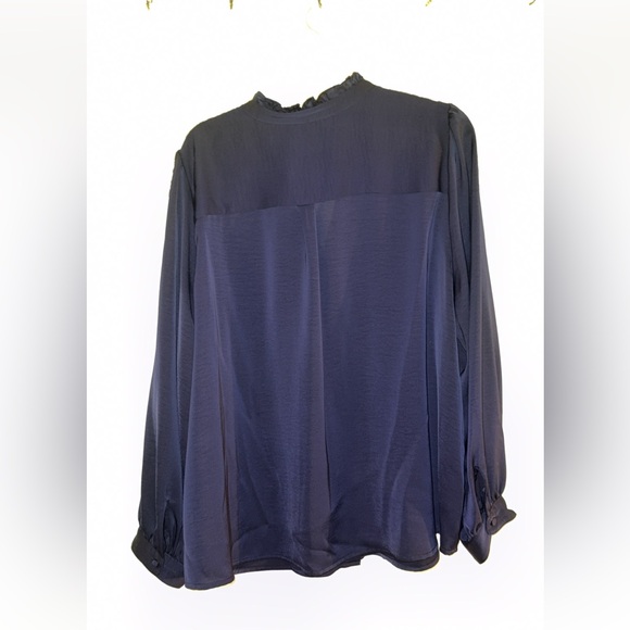 LC Lauren Conrad Navy Blouse - Picture 2 of 3